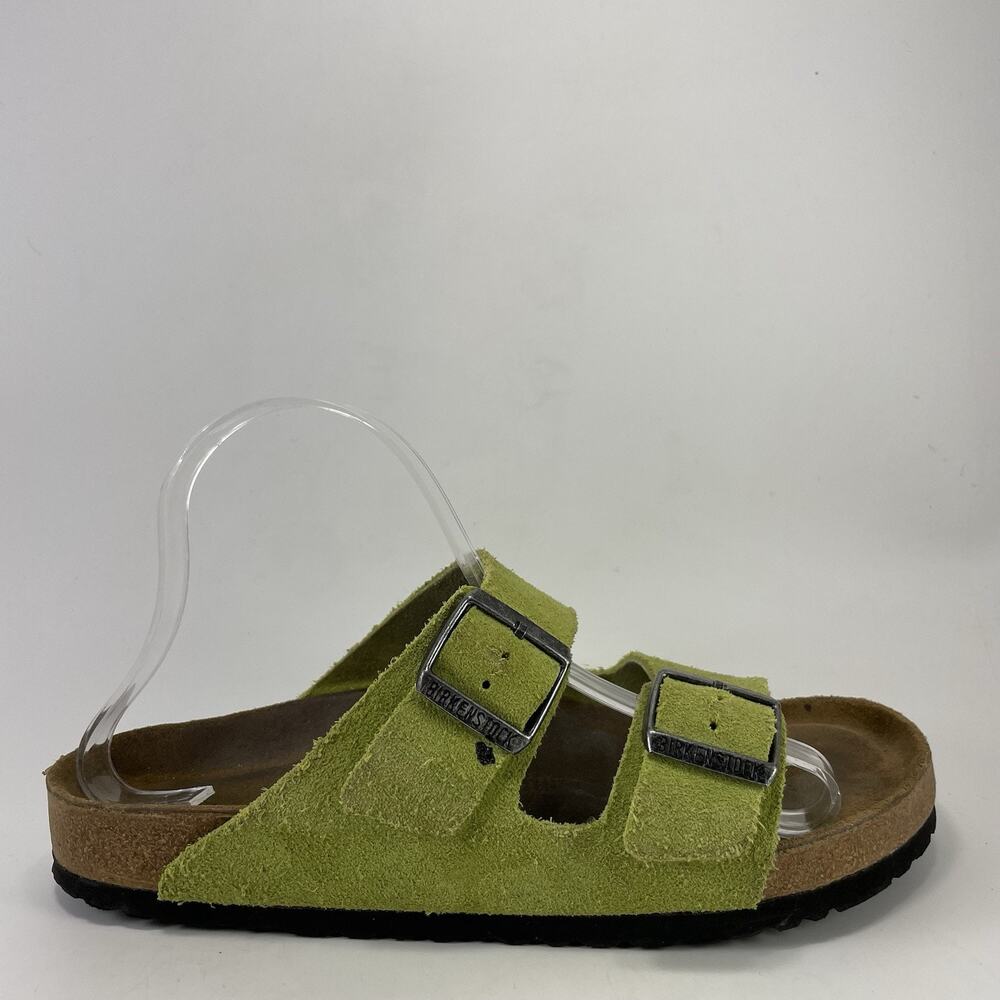 Birkenstock Arizona Green Lime Suede Womens Size 40, 9-9.5 Slide Sandals